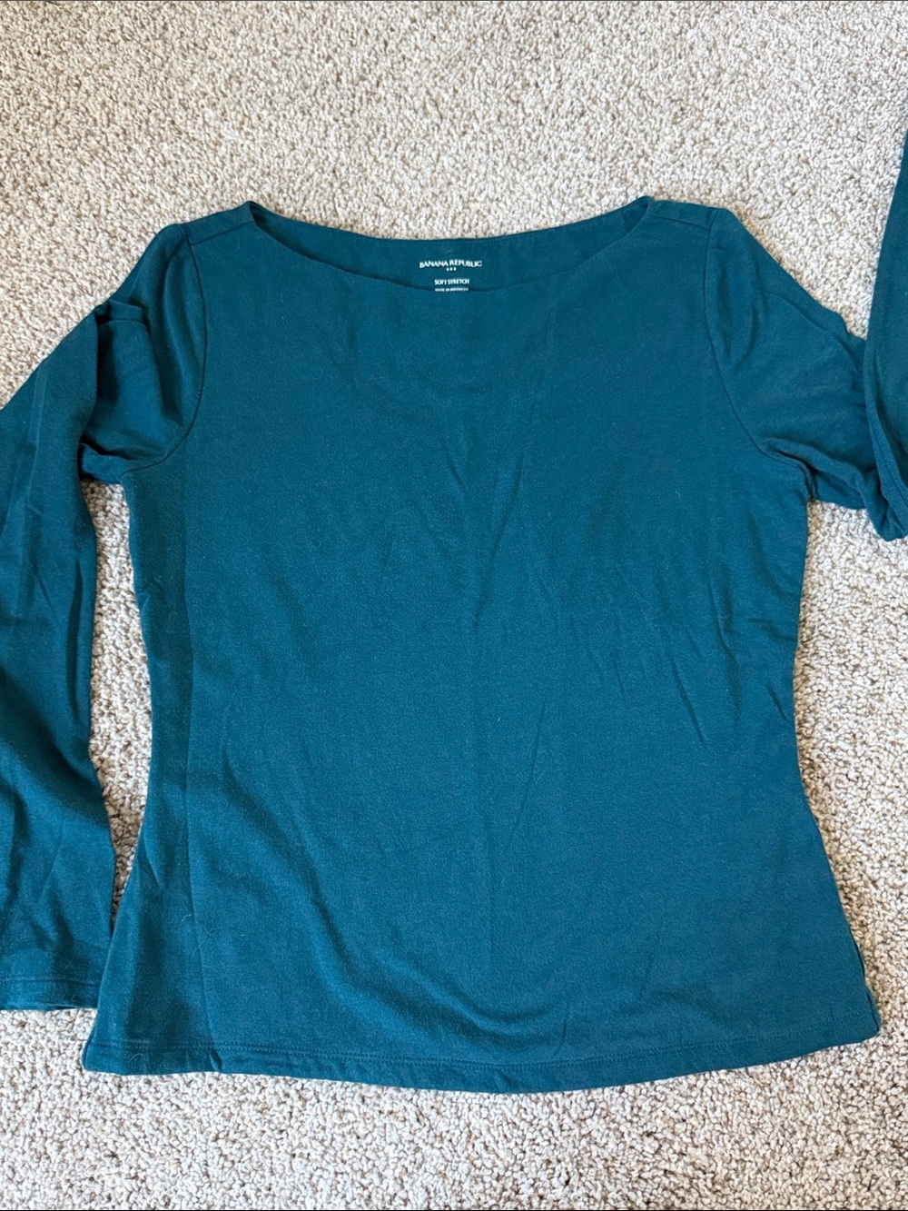 Banana Republic Deep Teal Long Sleeve Boatneck Top